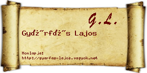 Gyárfás Lajos névjegykártya