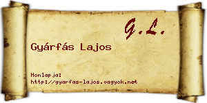 Gyárfás Lajos névjegykártya